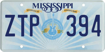 MS license plate ZTP394