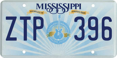 MS license plate ZTP396
