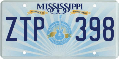 MS license plate ZTP398