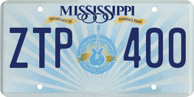 MS license plate ZTP400