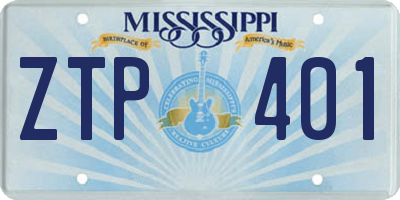 MS license plate ZTP401