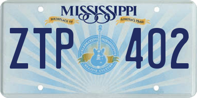 MS license plate ZTP402