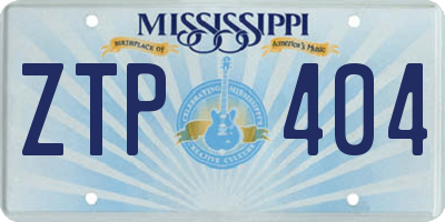 MS license plate ZTP404