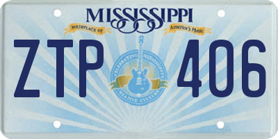 MS license plate ZTP406