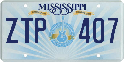 MS license plate ZTP407