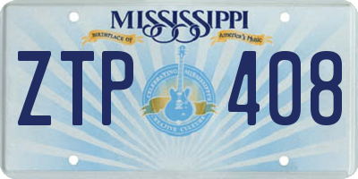 MS license plate ZTP408