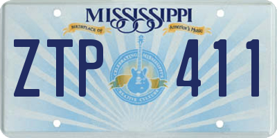 MS license plate ZTP411