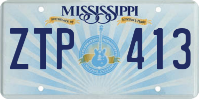 MS license plate ZTP413