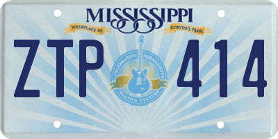MS license plate ZTP414