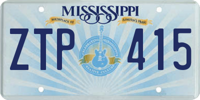 MS license plate ZTP415