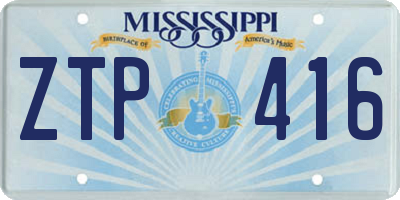 MS license plate ZTP416