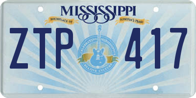 MS license plate ZTP417