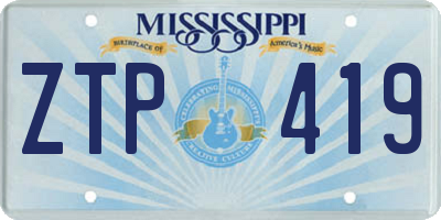 MS license plate ZTP419