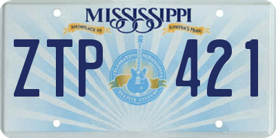 MS license plate ZTP421