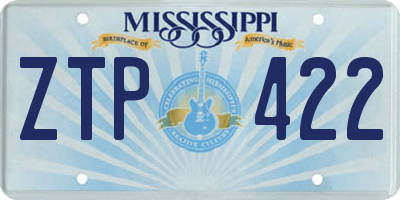 MS license plate ZTP422
