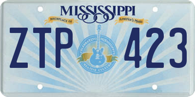 MS license plate ZTP423