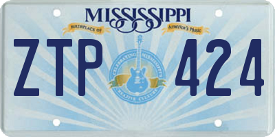 MS license plate ZTP424