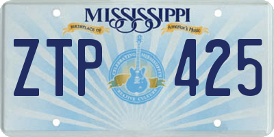 MS license plate ZTP425