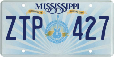 MS license plate ZTP427
