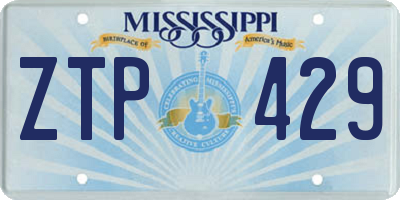 MS license plate ZTP429