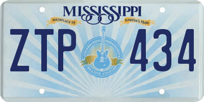 MS license plate ZTP434