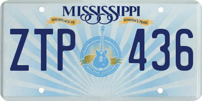 MS license plate ZTP436