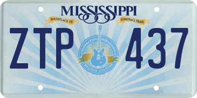 MS license plate ZTP437