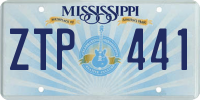 MS license plate ZTP441