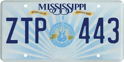 MS license plate ZTP443