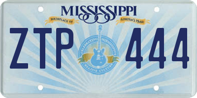 MS license plate ZTP444