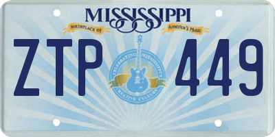 MS license plate ZTP449