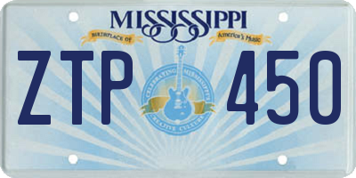 MS license plate ZTP450