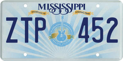 MS license plate ZTP452