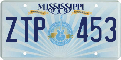 MS license plate ZTP453