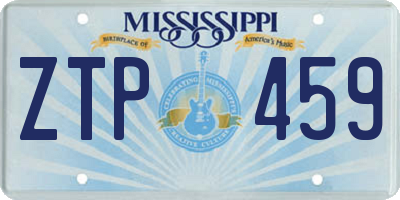 MS license plate ZTP459
