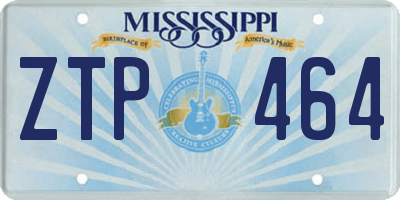 MS license plate ZTP464