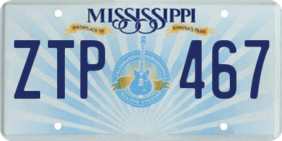 MS license plate ZTP467