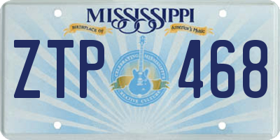 MS license plate ZTP468