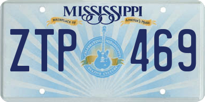 MS license plate ZTP469