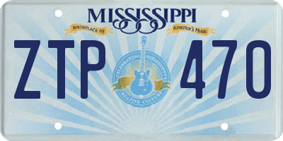 MS license plate ZTP470