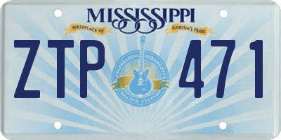 MS license plate ZTP471