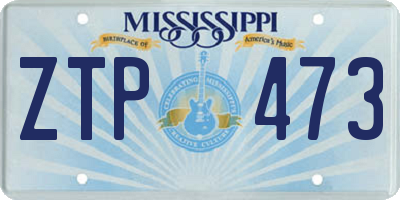MS license plate ZTP473