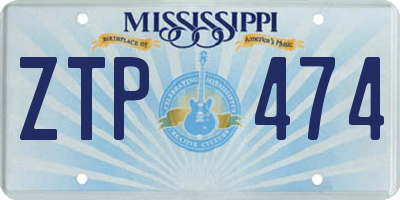 MS license plate ZTP474