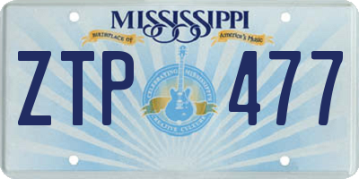 MS license plate ZTP477