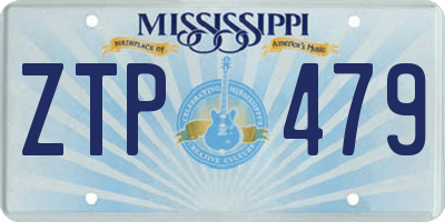 MS license plate ZTP479