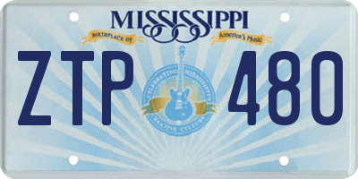 MS license plate ZTP480