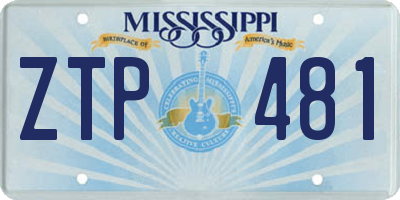 MS license plate ZTP481