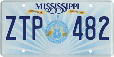 MS license plate ZTP482
