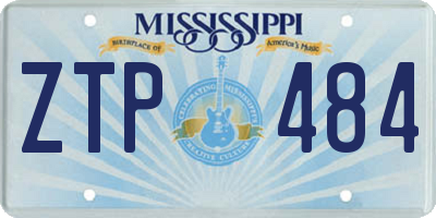 MS license plate ZTP484