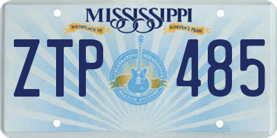 MS license plate ZTP485